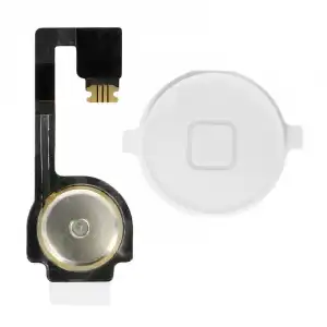 Avizar Repuesto Botón Home Blanco con Banda de Conexión para iPhone 4