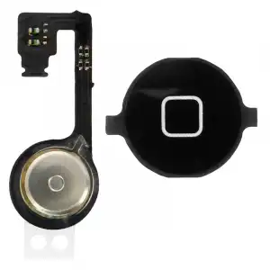 Avizar Repuesto Botón Home Negro con Banda de Conexión para iPhone 4S