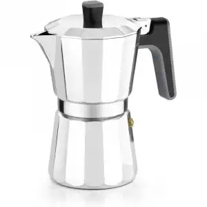 BRA Perfecta Cafetera Italiana 6 Tazas Plata