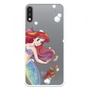 Funda Para Lg K22 Oficial De Disney Ariel Y Sebastián Burbujas - La Sirenita