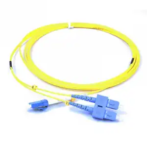 Kimex Cable de Fibra Óptica Dúplex 2mm OS2 SC/LC Amarillo 1m