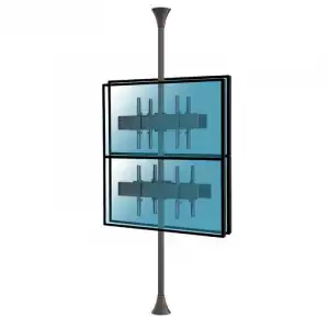 Kimex Soporte de Suelo a Techo para 4 TV 32"-75" VESA 400x400 Máx. 30Kg