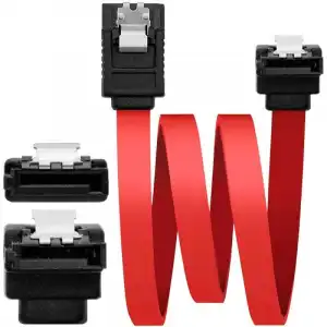 Nanocable Cable SATA Acodado con Anclajes Macho/Macho 0.5m Rojo