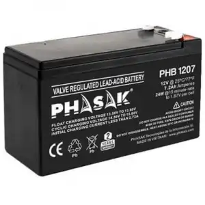 Phasak PHB 1207 Batería para SAI/UPS 7.2Ah 12V