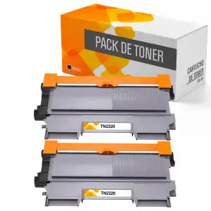 Tóners Compatible con Brother TN2220/TN2210/TN2010/TN450 Negro Pack 2