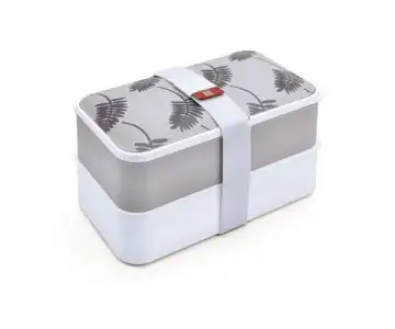 Tupper Iris Bento Gris Hojas 1,2 L