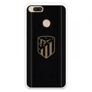 Funda Para Xiaomi Mi A1 Del Atleti Escudo Dorado Fondo Negro - Licencia Oficial Atlético De Madrid