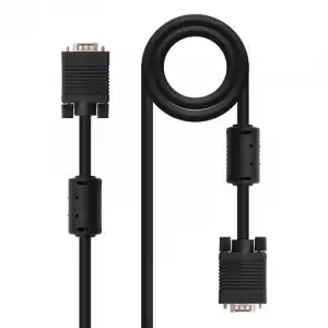 Nanocable Cable SVGA con Ferrita HPDB15 Macho/Macho 6m Negro