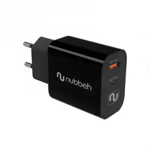 Nubbeh Booth Cargador Pared PD USB-C 30W Quick Charger 3.0 Negro