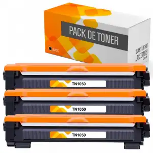 Tóners Compatible con Brother TN1050 Negro Pack 3