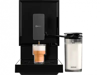 Cafetera superautomática - Cecotec Cremmaet Latte, 19 bar, 1470 W, Thermoblock, Plug&Play, 5 niveles, Autolimpieza, Tanque de leche, Negro