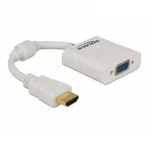 Delock Adaptador HDMI-A 19 Pines Macho a VGA Hembra Blanco