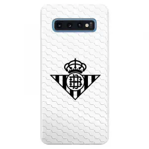Funda Para Samsung Galaxy S10 Del Betis Escudo Negro Fondo Red - Licencia Oficial Real Betis Balompié