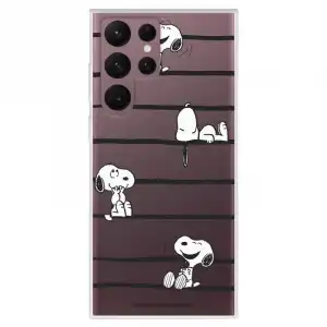 Funda para Samsung Galaxy S22 Ultra Oficial de Peanuts Snoopy Rayas - Snoopy