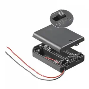 Goobay Portapilas con Interruptor para 3 Pilas LR6 AA Negro
