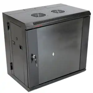 RackMatic SOHORack Armario Rack Mural Pivotante 19" 12U 620x400x640mm Negro