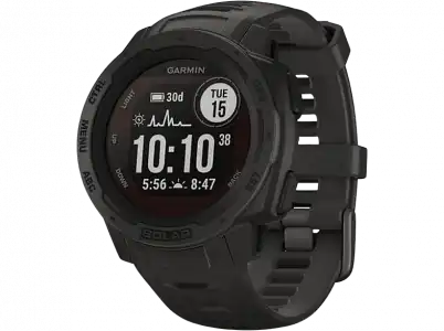 Reloj deportivo - Garmin Instinct Solar, Negro, 45 mm, 0.9", Carga solar, Bluetooth, ANT+, 16GB, 10 ATM