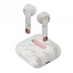 SBS TWS Hoox Auriculares Bluetooth 5.0 con Estuche de Carga 400mAh Semi In-Ear Efecto Mármol