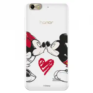 Funda Para Huawei Honor 4c Oficial De Disney Mickey Y Minnie Beso - Clásicos Disney