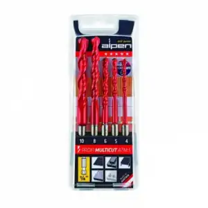 Alpen Estuche de Brocas Multiusos Hexagonal 5 Piezas