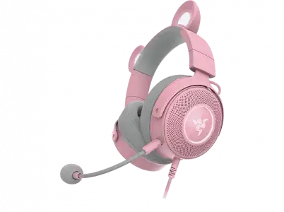 Auriculares gaming - Razer Kraken Kitty V2 Pro, Cancelación ruido pasiva, Orejas intercambiables, Micrófono integrado, Rosa