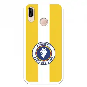 Funda Para Huawei P20 Lite Del Zaragoza Cf Femenino Escudo Fondo Amarillo - Licencia Oficial Zaragoza Cf Femenino
