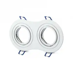 V-Tac Aro Doble Empotrable para Bombillas GU10 173x91x25mm Blanco