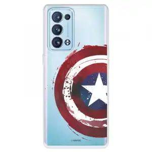 Funda Para Oppo Reno6 Pro Oficial De Marvel Capitán América Escudo Transparente - Marvel