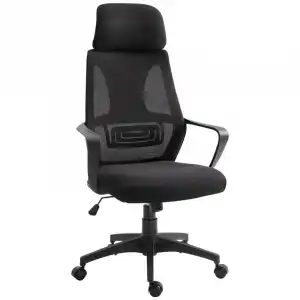 Vinsetto Silla de Oficina Ergonómica Negra