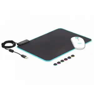 Delock 12554 Alfombrilla para Ratón Gaming con Iluminación RGB Negra