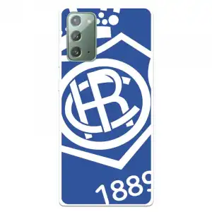 Funda Para Samsung Galaxy Note20 Del Recre Escudo Fondo Azul - Licencia Oficial Real Club Recreativo De Huelva