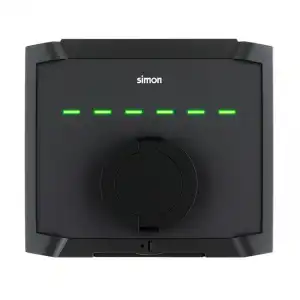 SIMON - Cargador Vehículo Pared Base T2 7,4kW Monofásico + Automático y Diferencial.