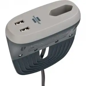 Brennenstuhl Regleta para Aplicación entre Muebles con 1 Toma Europeo+ 2xUSB Antracita/Gris