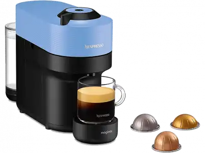 Cafetera de cápsulas - De'Longhi Nespresso Vertuo Pop ENV90.A, 0.56 l, 1350 W, Tecnología Centrifugación, Azul Pacífico