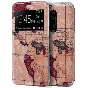 Cool Funda Flip Cover Dibujos Mapa para Xiaomi Mi 9T/Mi 9T Pro