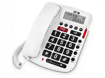 Teléfono - SPC 3293 B, Manos libres, Identificación de llamada, Blanco