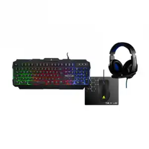 The G-Lab COMBO ARGON E teclado Ratón incluido USB ?ŽERTY Francés Negro