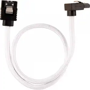 Corsair Cable SATA Blindado Premium 6 Gbps 30 cm Conector a 90° Blanco