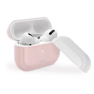 Funda de silicona Puro Rosa + tapa blanco para Apple Airpods Pro