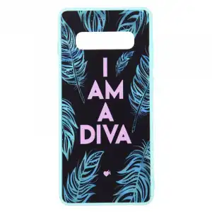 Funda I'm A Diva Borde Azul Para Samsung Galaxy S10 Plus - Oficial De La Vecina Rubia