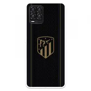 Funda Para Realme 8 Del Atleti Escudo Dorado Fondo Negro - Licencia Oficial Atlético De Madrid