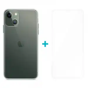Icoveri Pack Funda Gel TPU Antigolpes Transparente + Cristal Templado 9H para iPhone 13