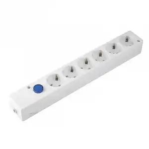 Simon Multifix Regleta sin Cable 6 Tomas con Interruptor Blanca
