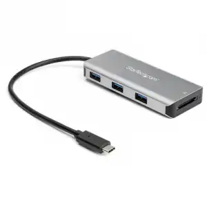 Startech Hub USB-C 3x USB 3.0 con Lector de Tarjetas Gris