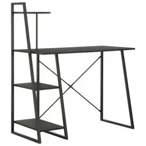 VidaXL Escritorio con Estantería 102x50x117cm Negro