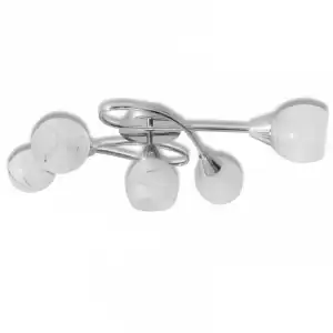 VidaXL Lámpara de Techo Pantallas de Cristal 5xE14 Cromado