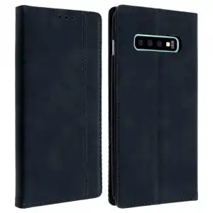 Avizar Funda Tipo Libro Billetera Vintage Azul Oscuro para Samsung Galaxy S10
