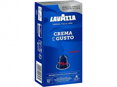 Cápsulas monodosis - Lavazza Crema e Gusto, 10 cápsulas, Compatibles con el sistema Nespresso, Azul