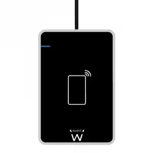 Ewent EW1053 Lector de Tarjetas Inteligentes y de Identificación sin Contacto NFC USB 2.0 Negro
