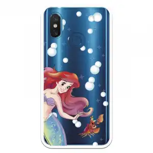 Funda Oficial Disney Sirenita Y Sebastián Transparente Para Xiaomi Mi 8 - La Sirenita
